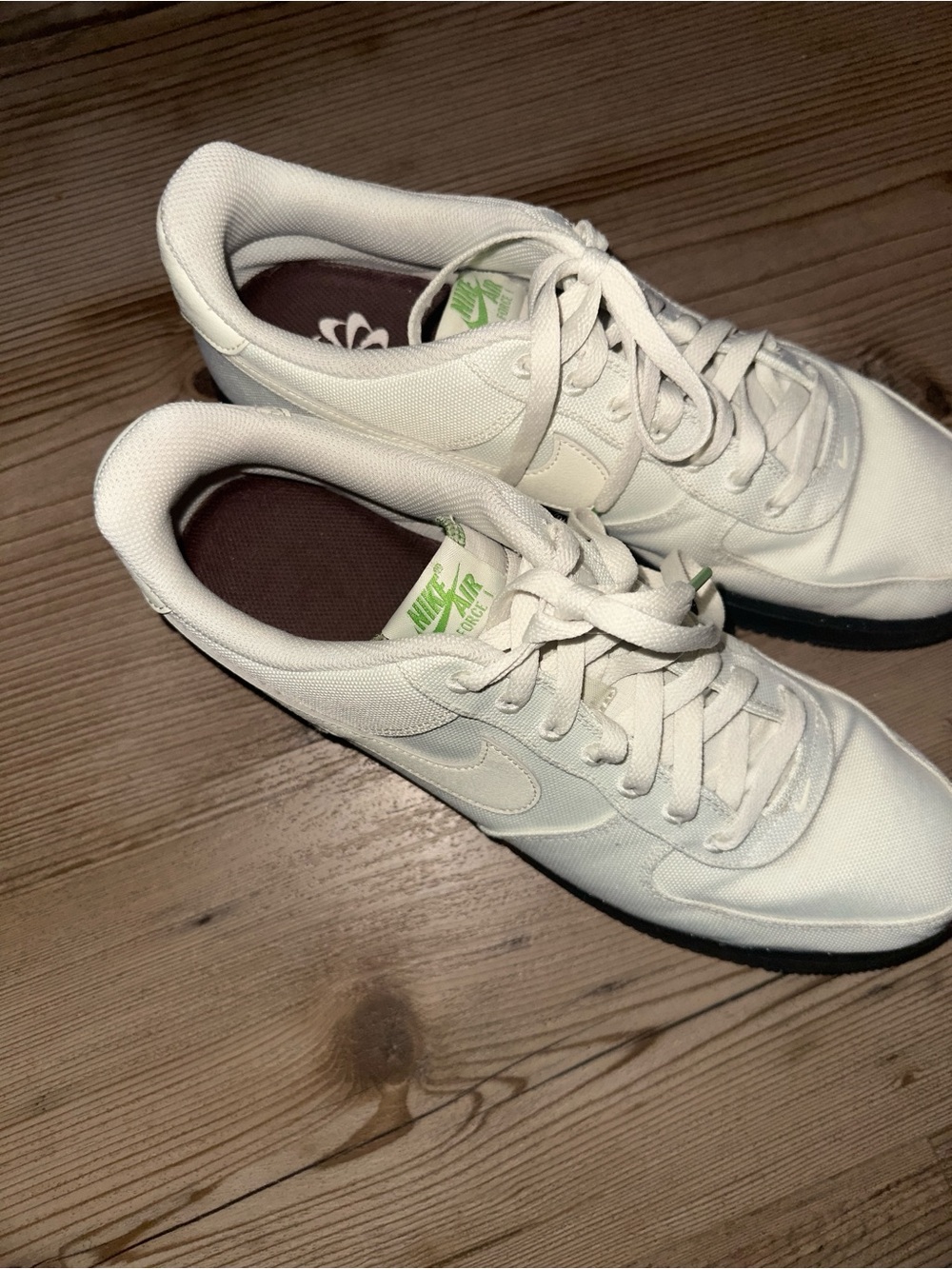 AF-1’s  Sneakers with Green Logo Accent